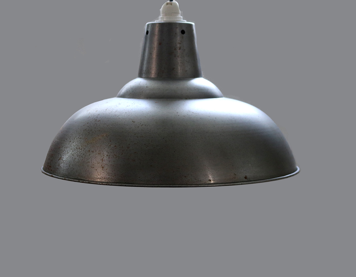 Industrie-Lampe, Hängelampe, "Stahl" used-style, retro, patina, Ø35cm